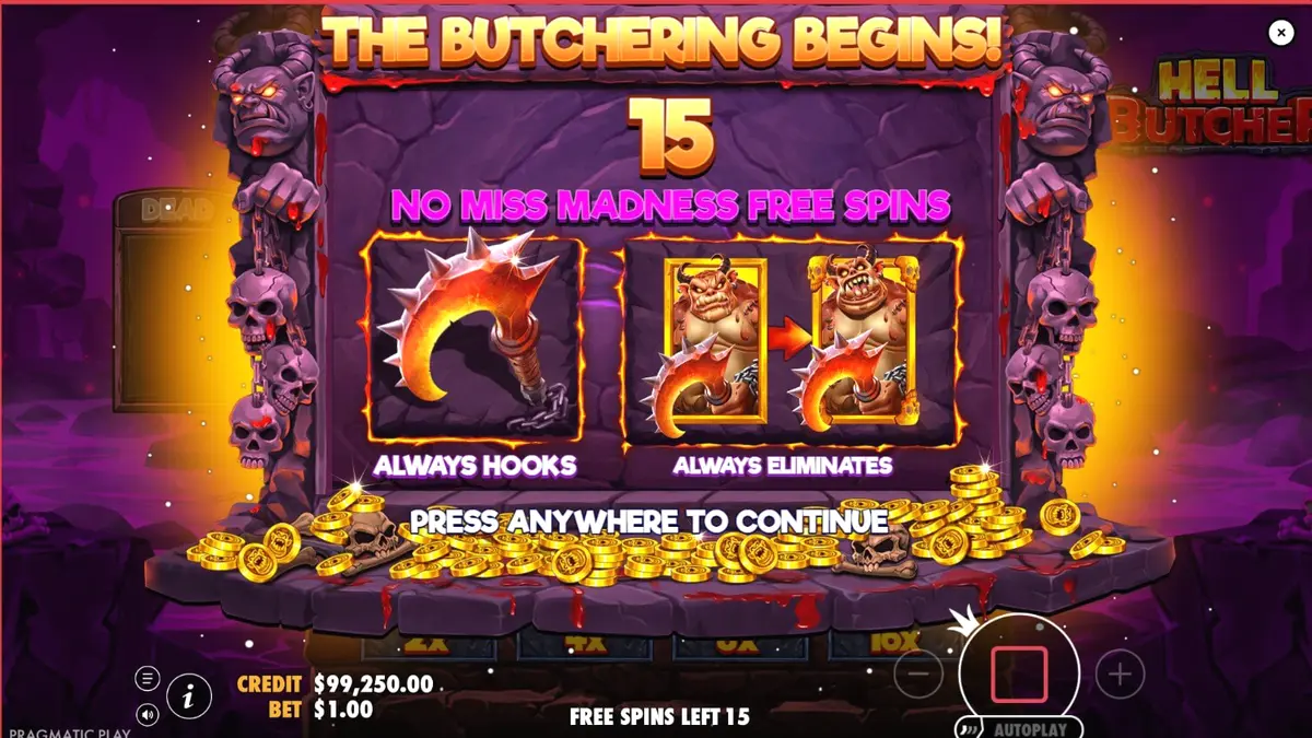 Hell Butcher سلاٹ گیم کا خوفناک اور سنسنی خیز انٹرفیس